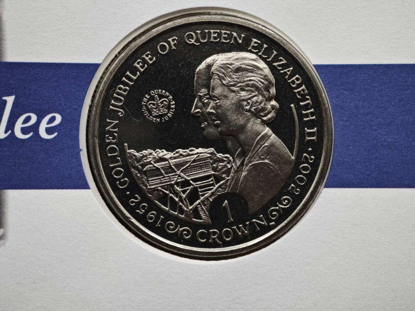 【淘币小摊】限时拍第八百六十二拍  克朗币邮币封场  满百包邮可预留两周  周一统一发货  直布罗陀2002年女王登基金禧克朗纪念币邮币封