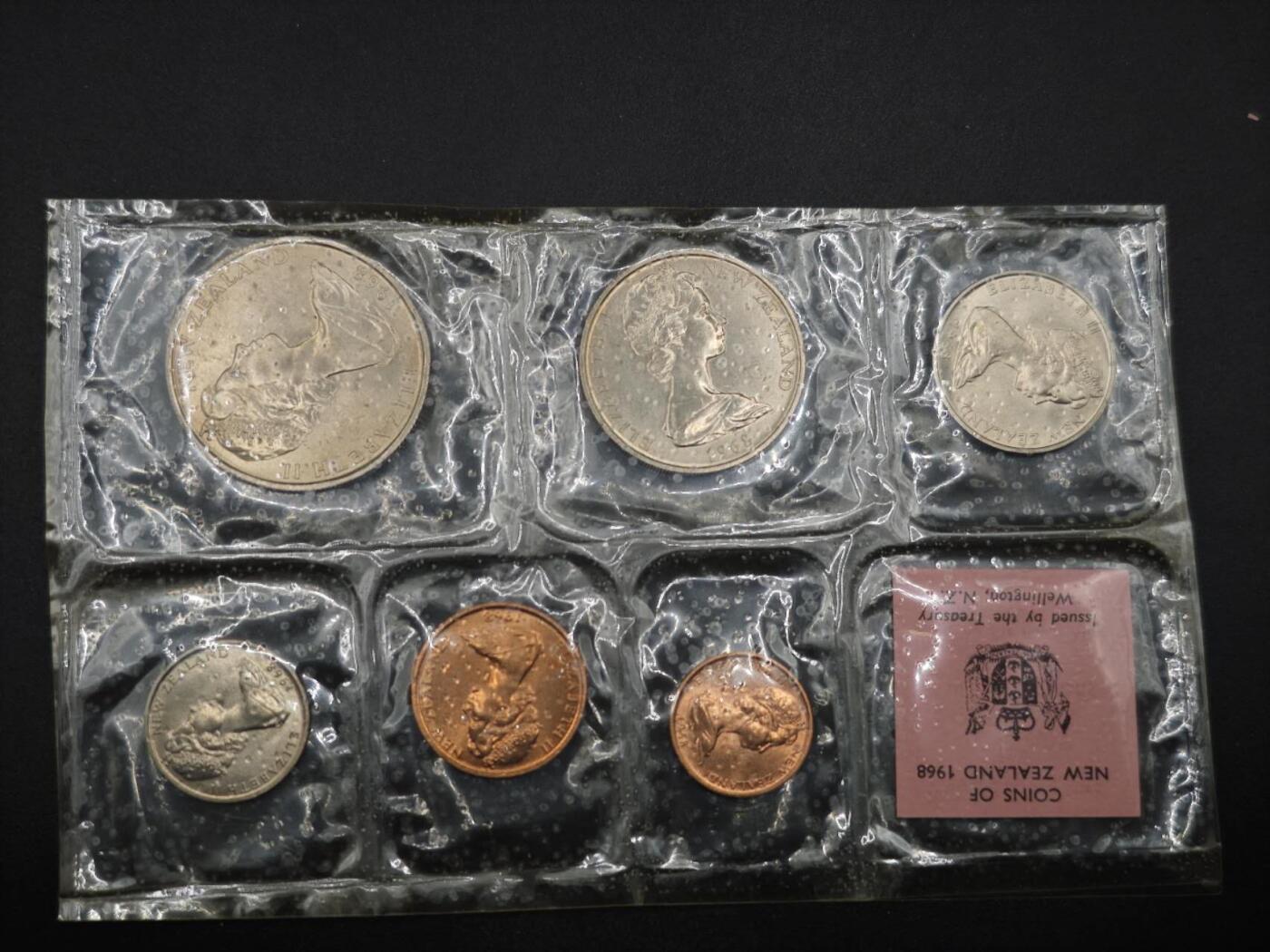 【淘币小摊】实时拍第八百六十一拍   银币套币场   满百包邮可预留二周 每周一统一发货   新西兰1968年塑封套币