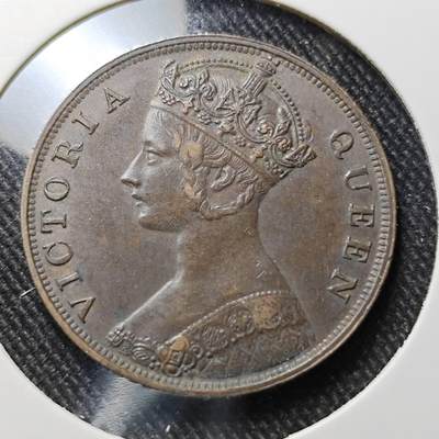 KK钱币收藏小铺  第398期 百期特拍（四拍之二） 2月预留时间 周末发货 -  1876英占香港维多利亚女王一仙铜币 早年份 女王头像好看！