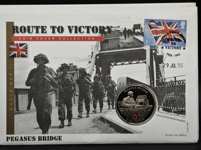 【淘币小摊】限时拍第八百六十二拍  克朗币邮币封场  满百包邮可预留两周  周一统一发货  - 直布罗陀2004年二战胜利节点克朗纪念币邮币封