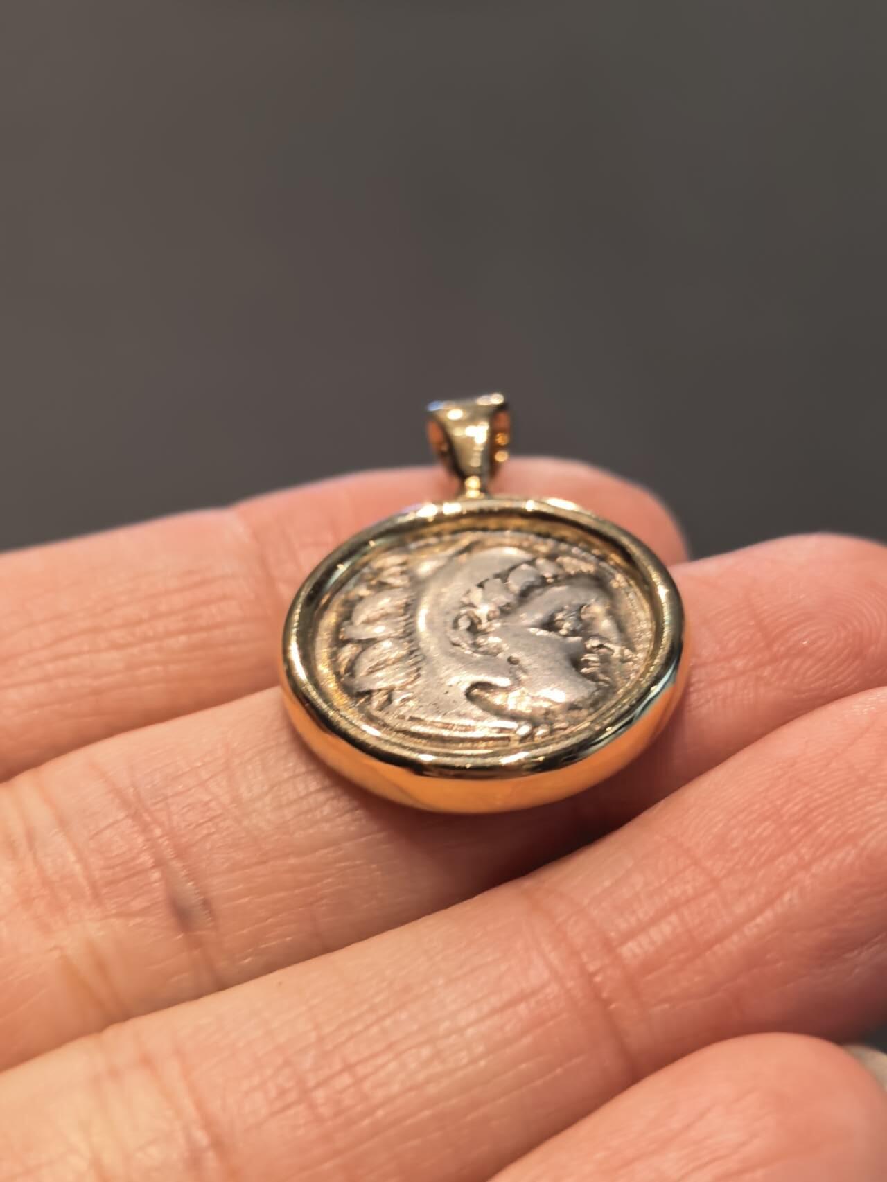 古希腊大力神古币吊坠