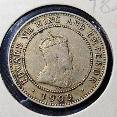 KK钱币收藏小铺  第398期 百期特拍（四拍之二） 2月预留时间 周末发货 -  1909英属牙买加爱七1/2便士镍币