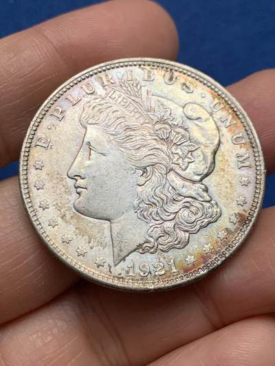《竞宝斋》第463-465场 周日，周一，周二，3场连拍 （全场包邮）欢迎送拍 - 美国 1921年 1美元 摩根银币 带包浆 品相见图