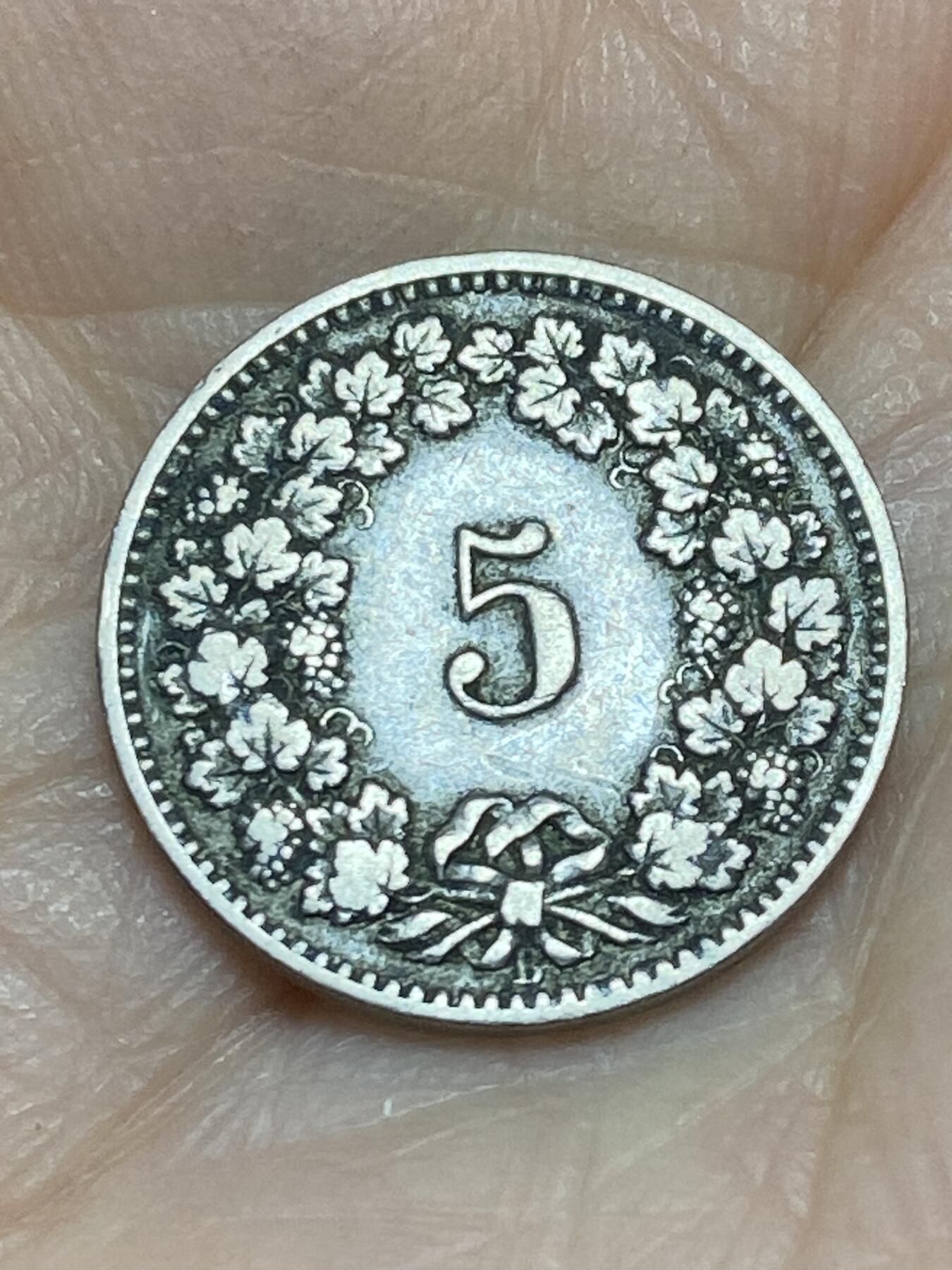 2026年第十七场(总第一百八十六场）外国好品散币场(免佣金) 稀少早期年份–瑞士🇨🇭1893年5拉彭(第二版，B标伯尔尼造)