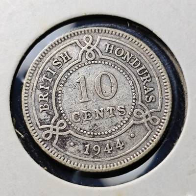 KK钱币收藏小铺  第398期 百期特拍（四拍之二） 2月预留时间 周末发货 -  1944英属洪都拉斯10分铜币 乔六