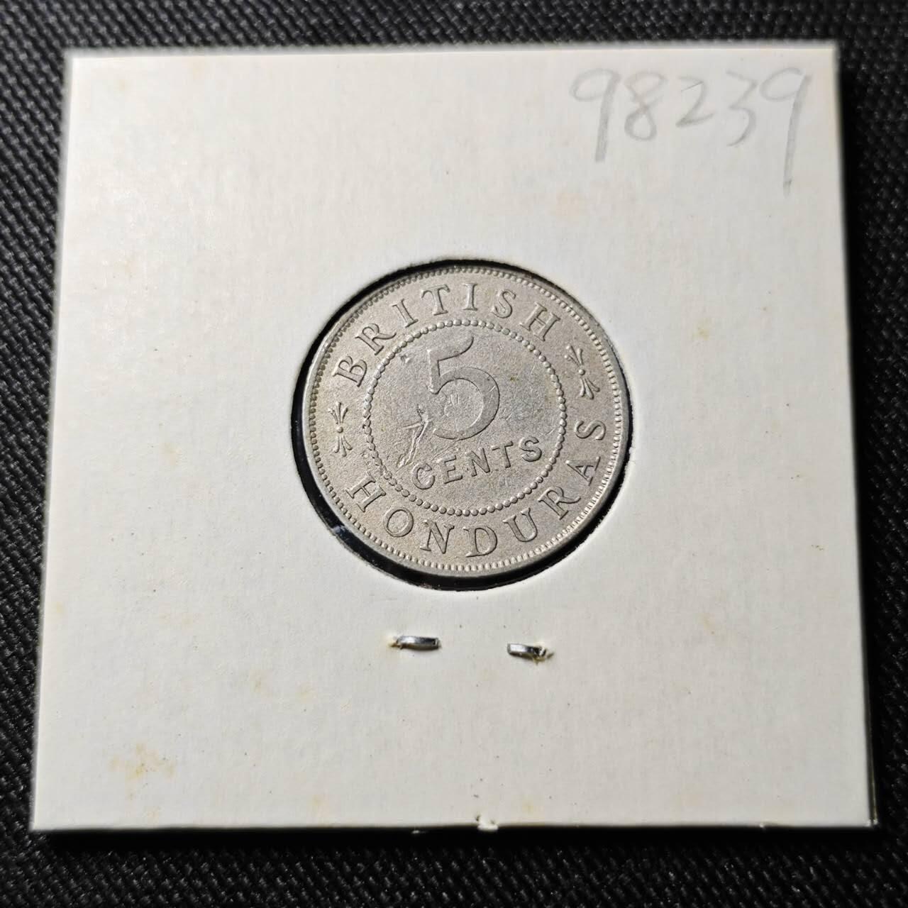 KK钱币收藏小铺  第398期 百期特拍（四拍之二） 2月预留时间 周末发货  1907英属洪都拉斯爱七5分镍币