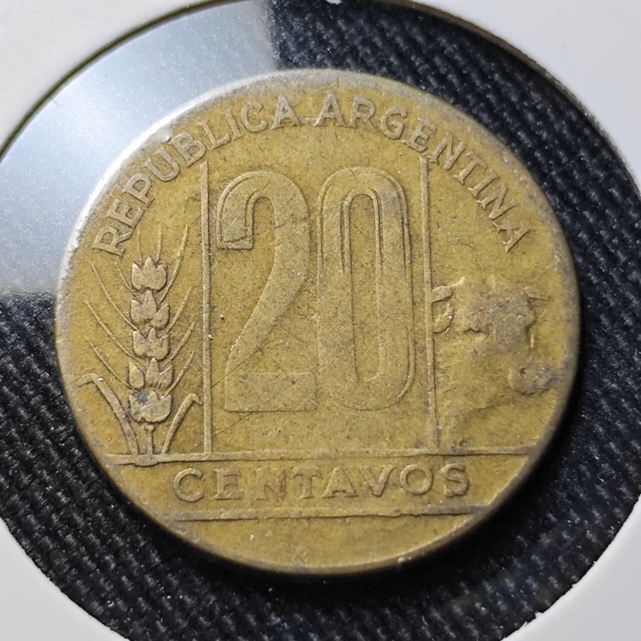 KK钱币收藏小铺  第391期  2月预留时间 周末发货  阿根廷20分铜币