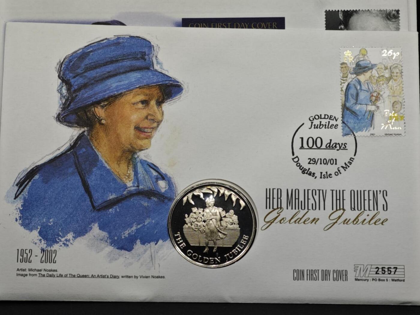 【淘币小摊】限时拍第八百六十二拍  克朗币邮币封场  满百包邮可预留两周  周一统一发货  福克兰群岛2002年女王登基金禧50便士纪念币邮币封