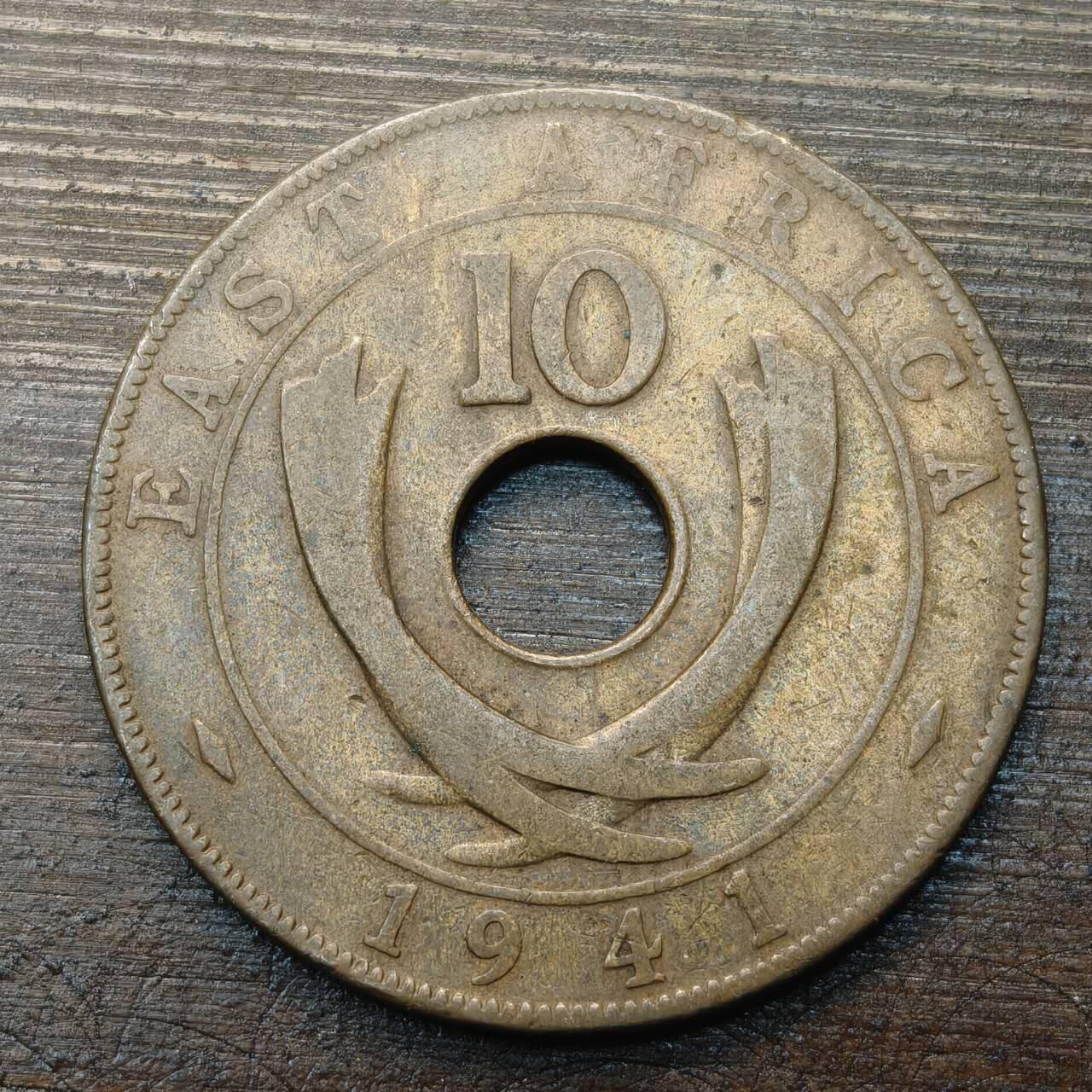 【铜匠收藏】★第143★散币专场 不寄存，30包邮。不满30元，支付5元运费。《接受代拍 代送NGC评级》 89【无寄存】英属东非 1941年 10分铜币