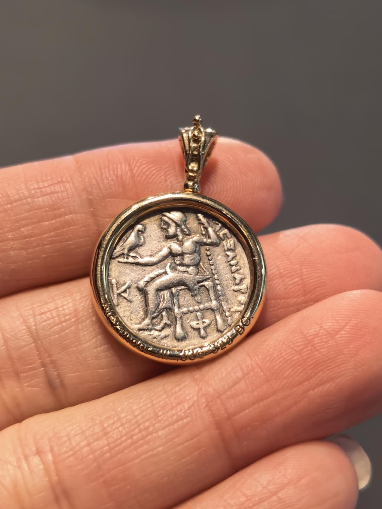 古希腊大力神古币吊坠