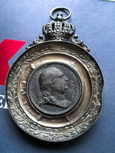 铜章专场 - 1814年法国铜章，路易十四回到巴黎，光边战损版，盘子是银的