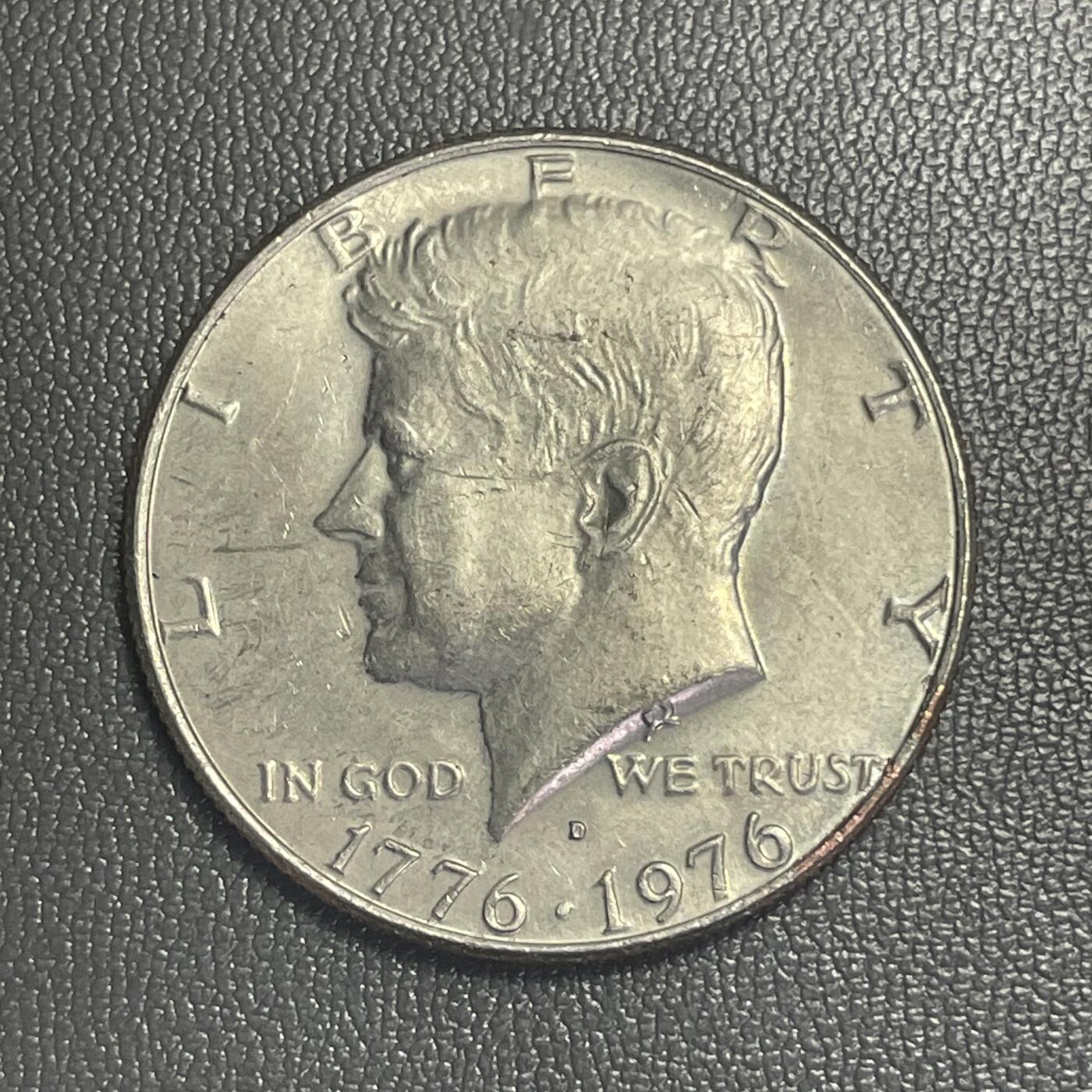 回流0207 美国1976年半圆建国200周年纪念币 肯尼迪/费城独立厅