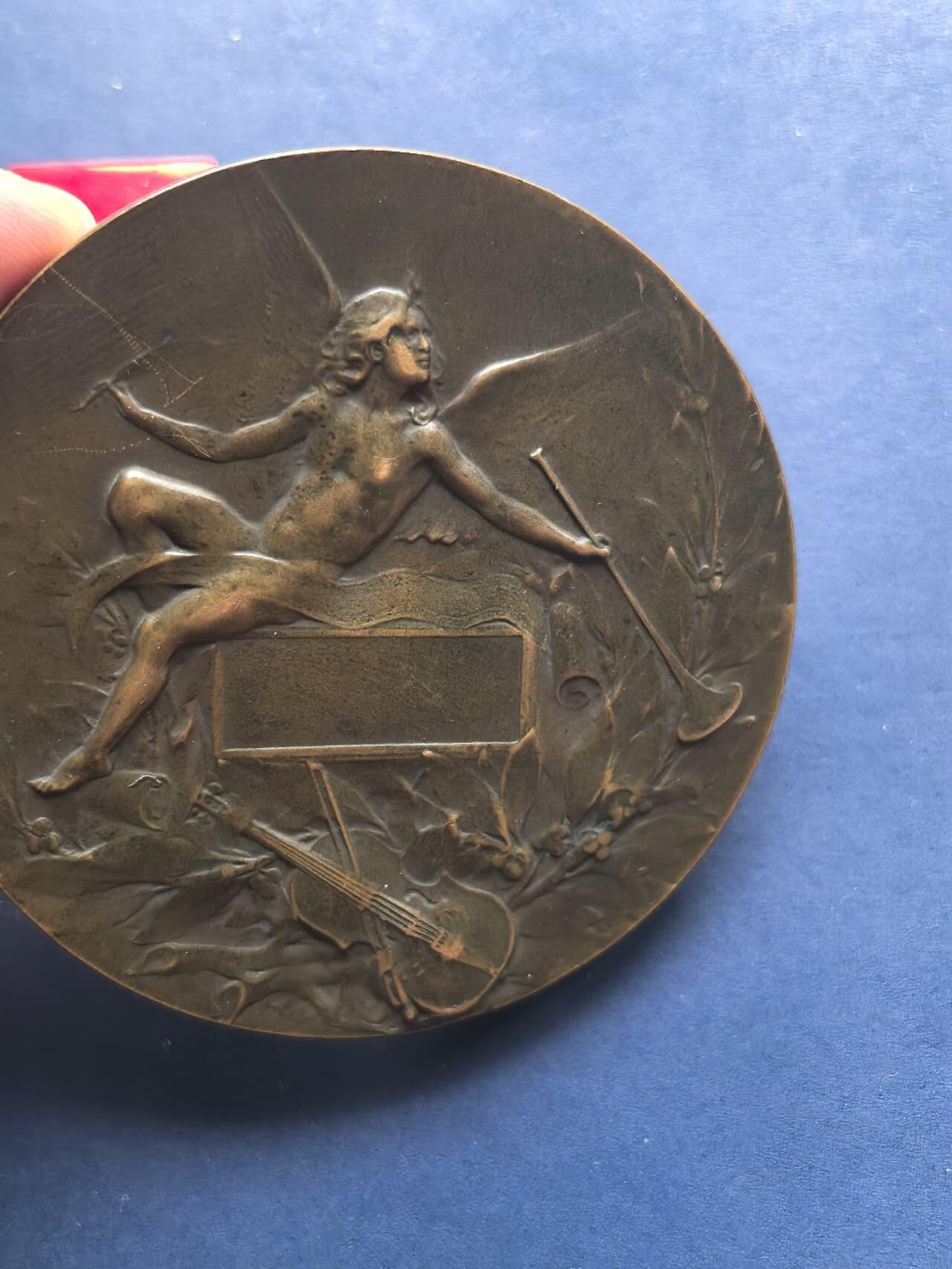 铜章专场 法国铜章，coudray作品，直径68mm俄耳甫斯