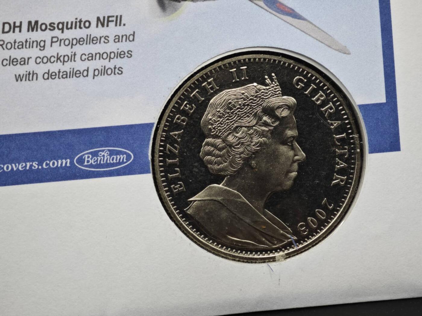 【淘币小摊】限时拍第八百六十二拍  克朗币邮币封场  满百包邮可预留两周  周一统一发货  直布罗陀2003年动力飞行100周年克朗纪念币邮币封