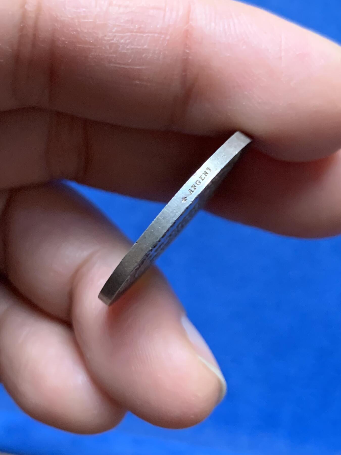 《竞宝斋》第463-465场 周日，周一，周二，3场连拍 （全场包邮）欢迎送拍 法国1835年罗谢尔公证处纪念银章，蜜蜂AR边铭，950银，27.3mm，8.3克