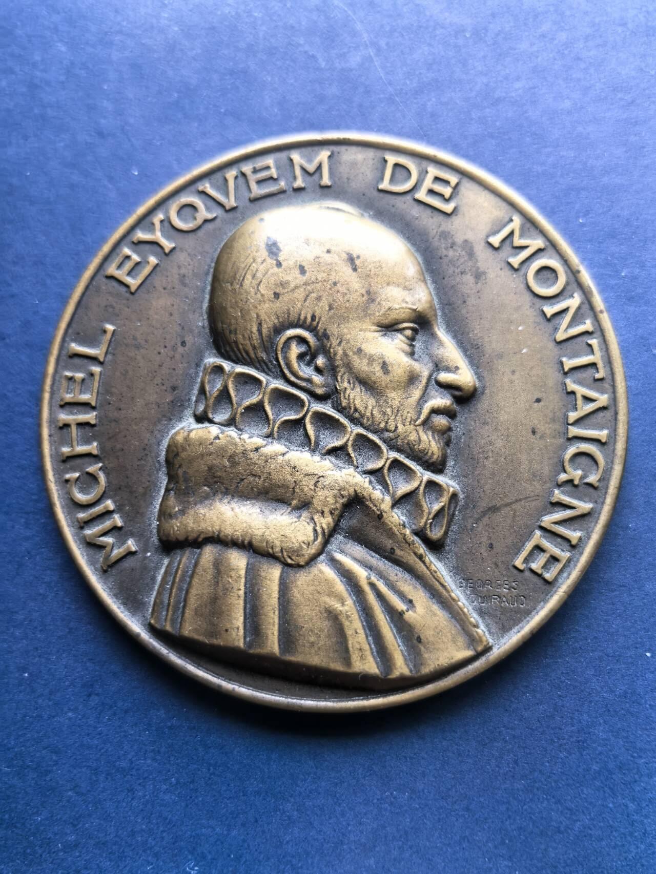 铜章专场 1933年法国铜章，思想家诞辰300周年，68mm