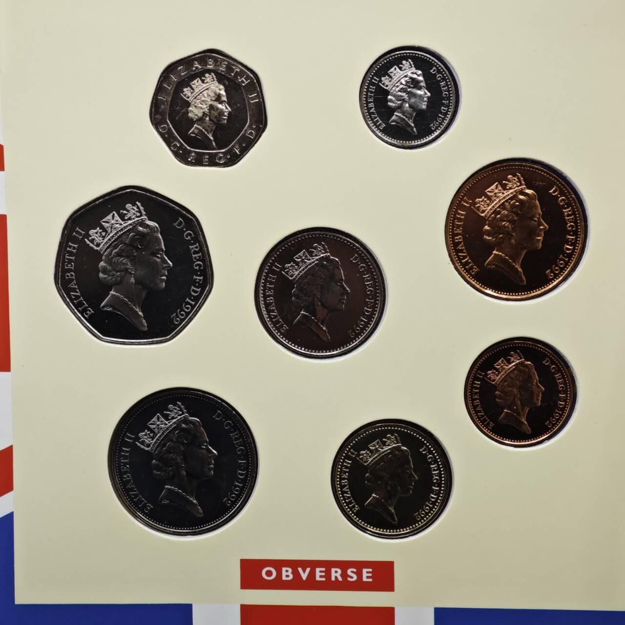 【淘币小摊】实时拍第八百六十一拍   银币套币场   满百包邮可预留二周 每周一统一发货   英国1992年套币