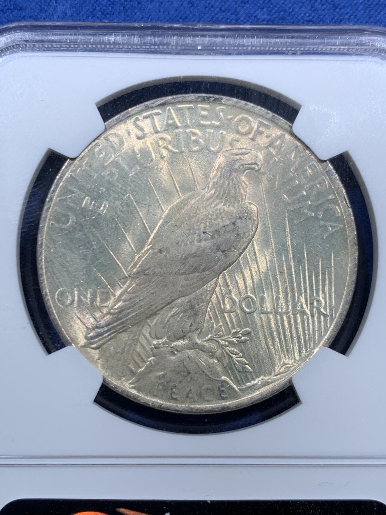 《竞宝斋》第463-465场 周日，周一，周二，3场连拍 （全场包邮）欢迎送拍 NGC MS62 美国1922年和平银币 光度不错