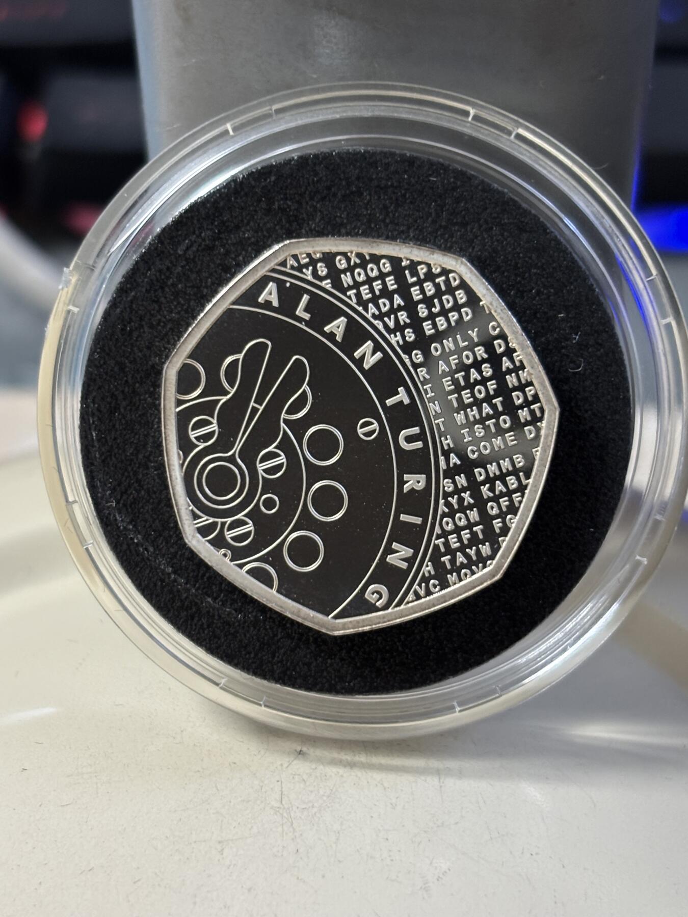 第190期拍卖 英国2022年科学创新系列图灵50便士精制加厚版银币,925银，16克，发行1500枚