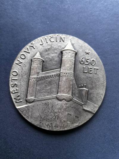 铜章专场 - 1963年捷克镀银铜章，新伊坎建城650周年，直径6cm