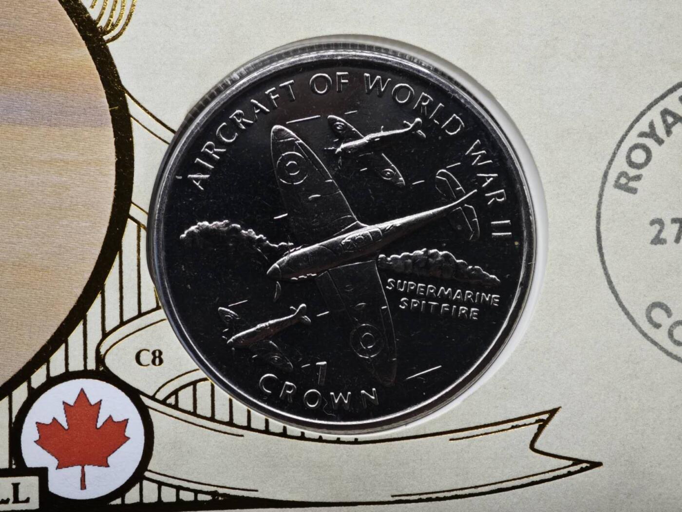 【淘币小摊】限时拍第八百六十二拍  克朗币邮币封场  满百包邮可预留两周  周一统一发货  马恩岛1995年二战空战克朗纪念币邮币封