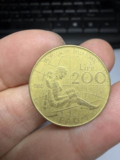 2025年集古藏今外币拍卖第二期-第2场—（总第302拍），可以寄存60天，满160元包邮。 - 1980年意大利200里拉纪念币