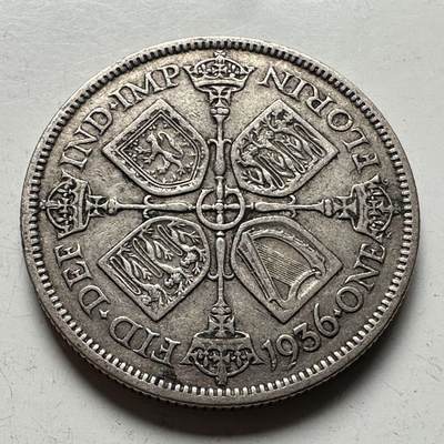 🌹外币初藏🌹🐯2026年第15场  每周二四六晚8️⃣点 接代拍 - 英国1936年1弗洛林银币 11.3克50%银