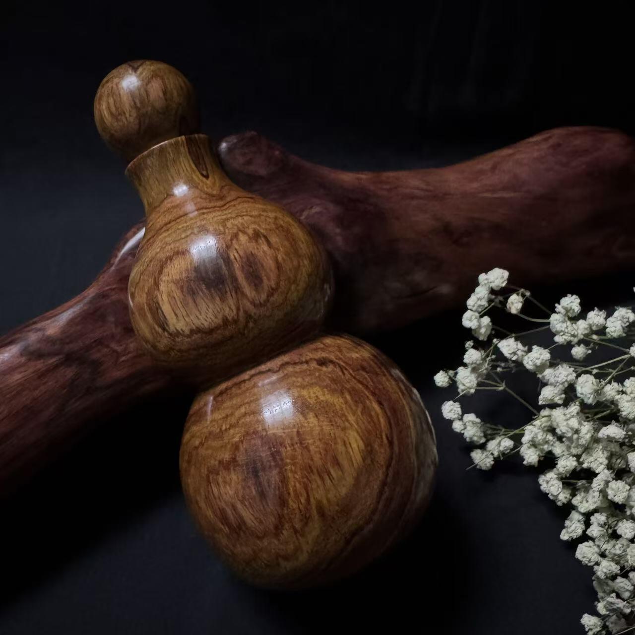 零元拍：海南黄花梨  宝瓶 手把件 福禄（葫芦）高：165/大肚78/小肚64MM