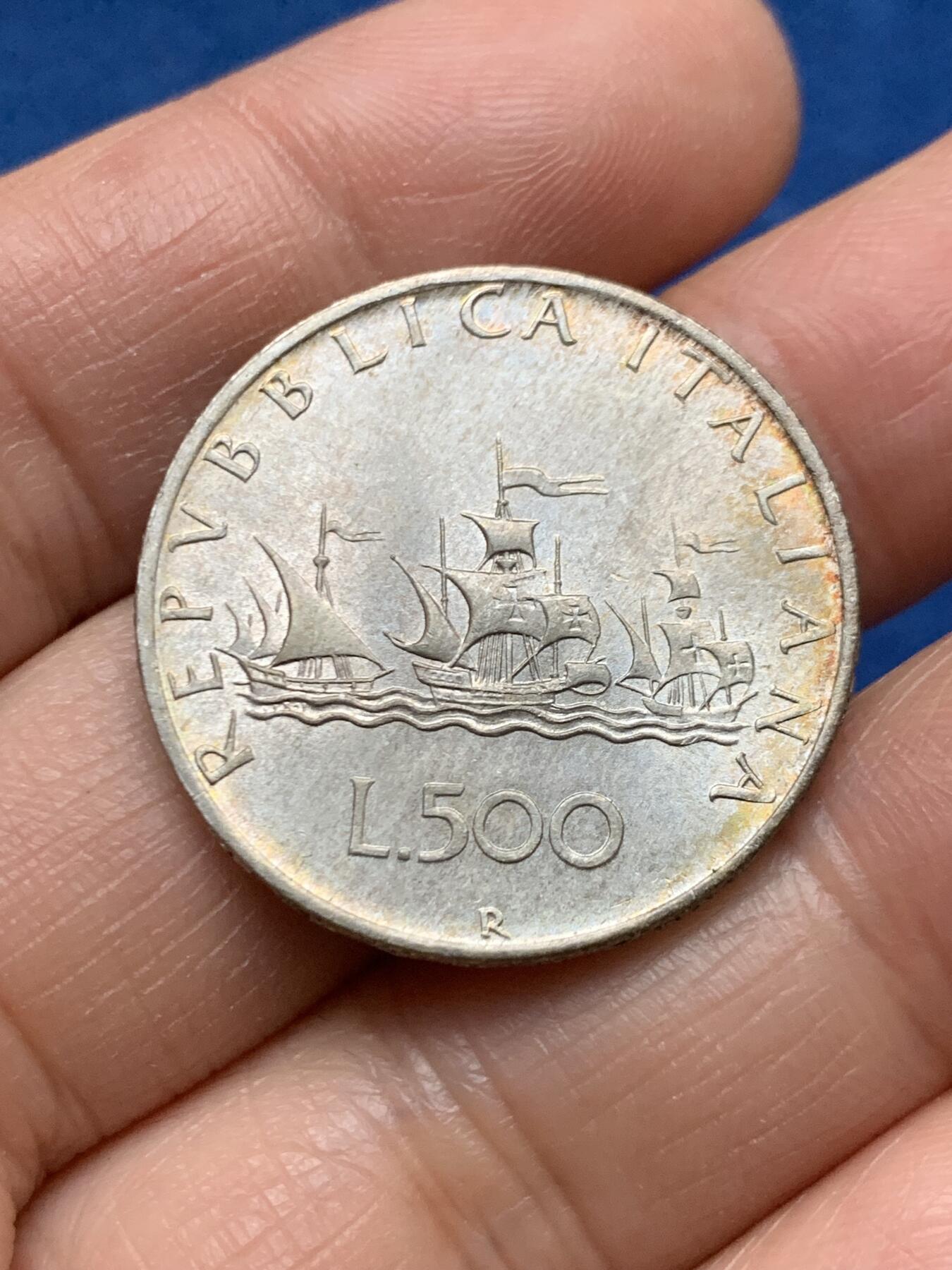 《竞宝斋》第463-465场 周日，周一，周二，3场连拍 （全场包邮）欢迎送拍 两枚一组 意大利500里拉银币 极美包浆