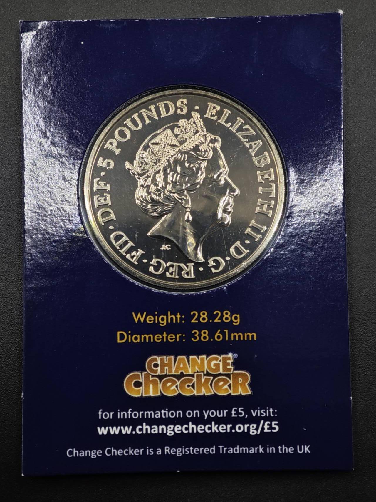 【淘币小摊】限时拍第八百六十二拍  克朗币邮币封场  满百包邮可预留两周  周一统一发货  英国2017年温莎城堡5镑纪念币