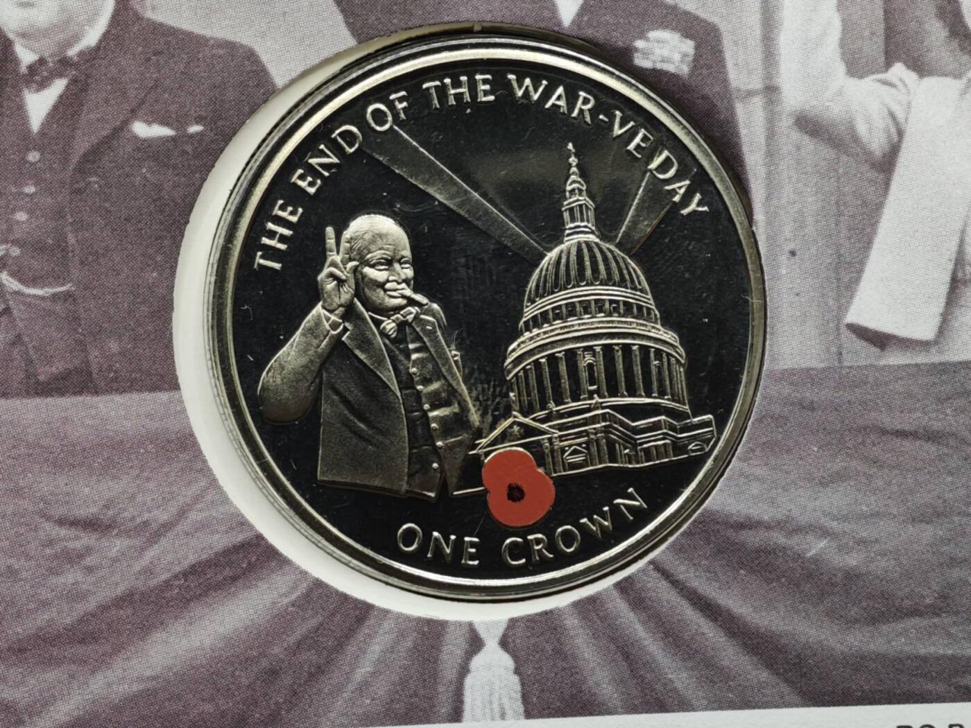 【淘币小摊】限时拍第八百六十二拍  克朗币邮币封场  满百包邮可预留两周  周一统一发货  直布罗陀2005年二战胜利节点克朗纪念币邮币封