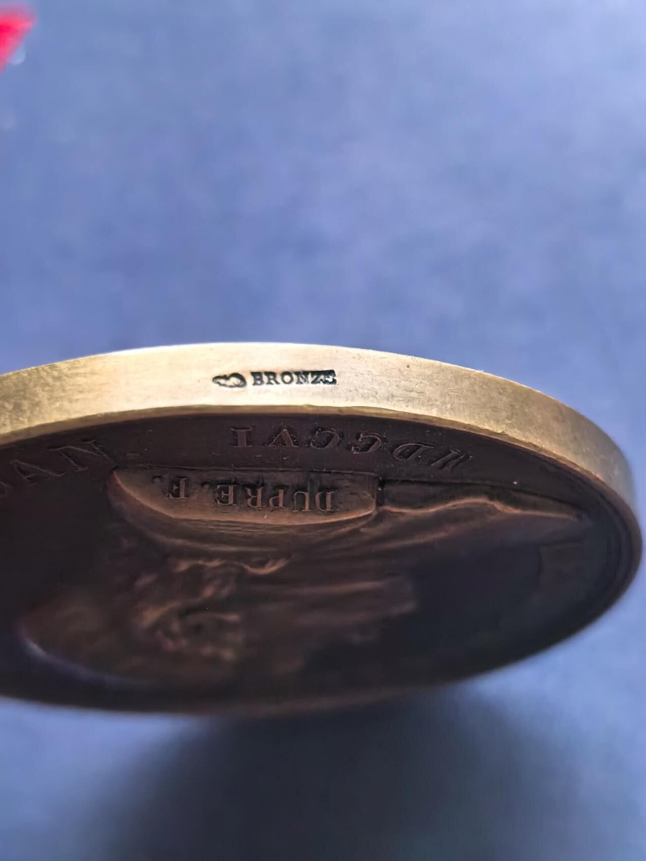 铜章专场 1927年法国铜章，美国驻法商会，富兰克林日，45mm