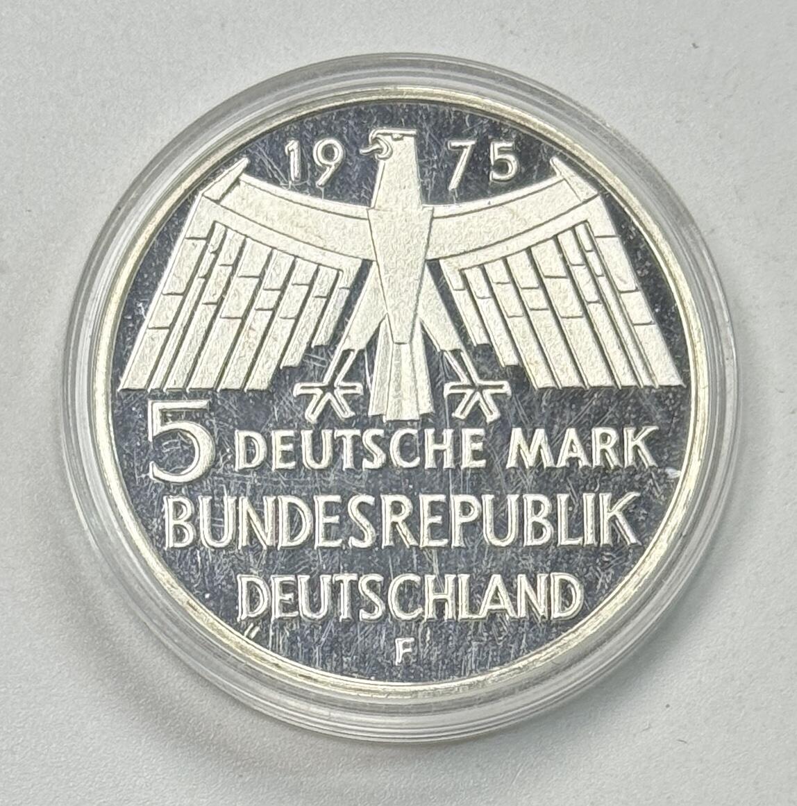 S&S Numismatic世界钱币-拍卖 第120期  德国1975年 欧洲历史古迹保护年 5马克精制纪念银币 11.2克625银