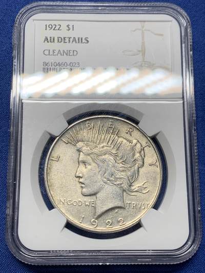 《竞宝斋》第463-465场 周日，周一，周二，3场连拍 （全场包邮）欢迎送拍 - NGC AU 美国1922年和平一美元银币