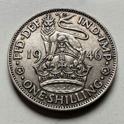 🌹外币初藏🌹🐯2026年第15场  每周二四六晚8️⃣点 接代拍 - 英国1946年1先令银币 5.65克50%银