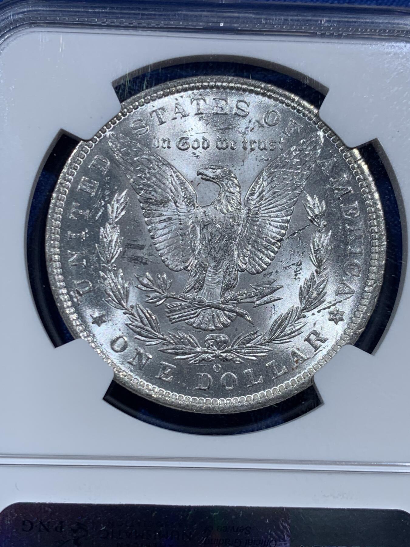 《竞宝斋》第463-465场 周日，周一，周二，3场连拍 （全场包邮）欢迎送拍 NGC UNC 美国1885年O版摩根1美元银币