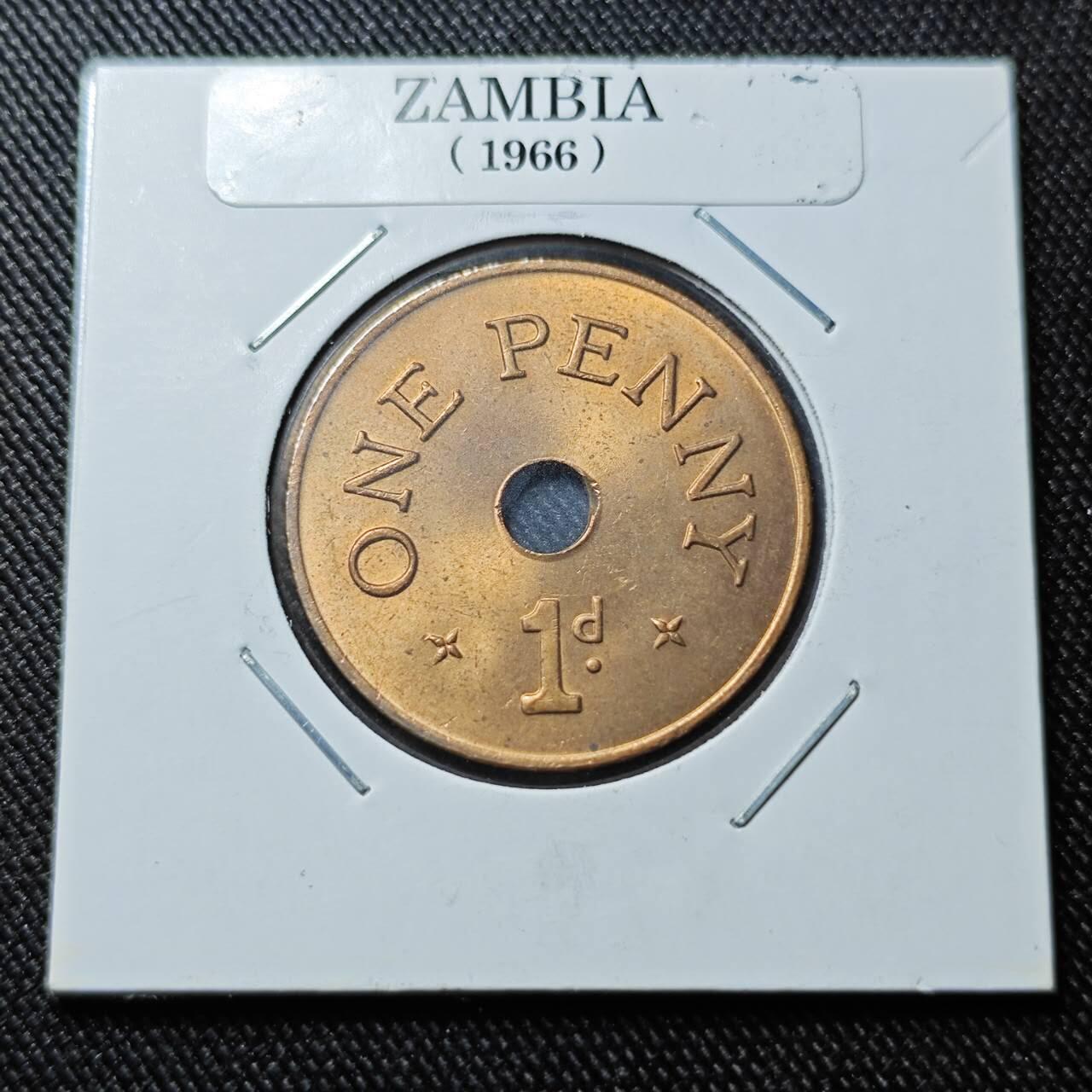 KK钱币收藏小铺  第398期 百期特拍（四拍之二） 2月预留时间 周末发货 1966赞比亚1便士铜币 MS品可评级 