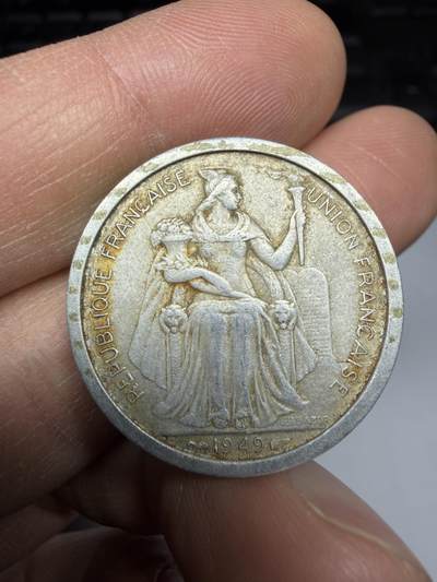 2025年集古藏今外币拍卖第二期-第2场—（总第302拍），可以寄存60天，满160元包邮。 - 1949年法属新喀里多尼亚2法郎