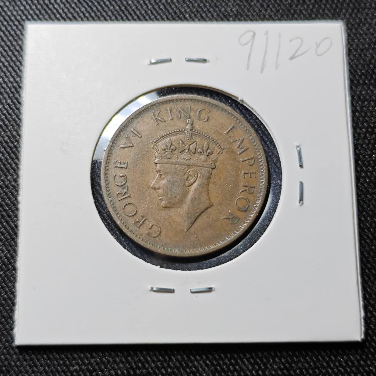 KK钱币收藏小铺  第391期  2月预留时间 周末发货  英属印度1/4安娜铜币