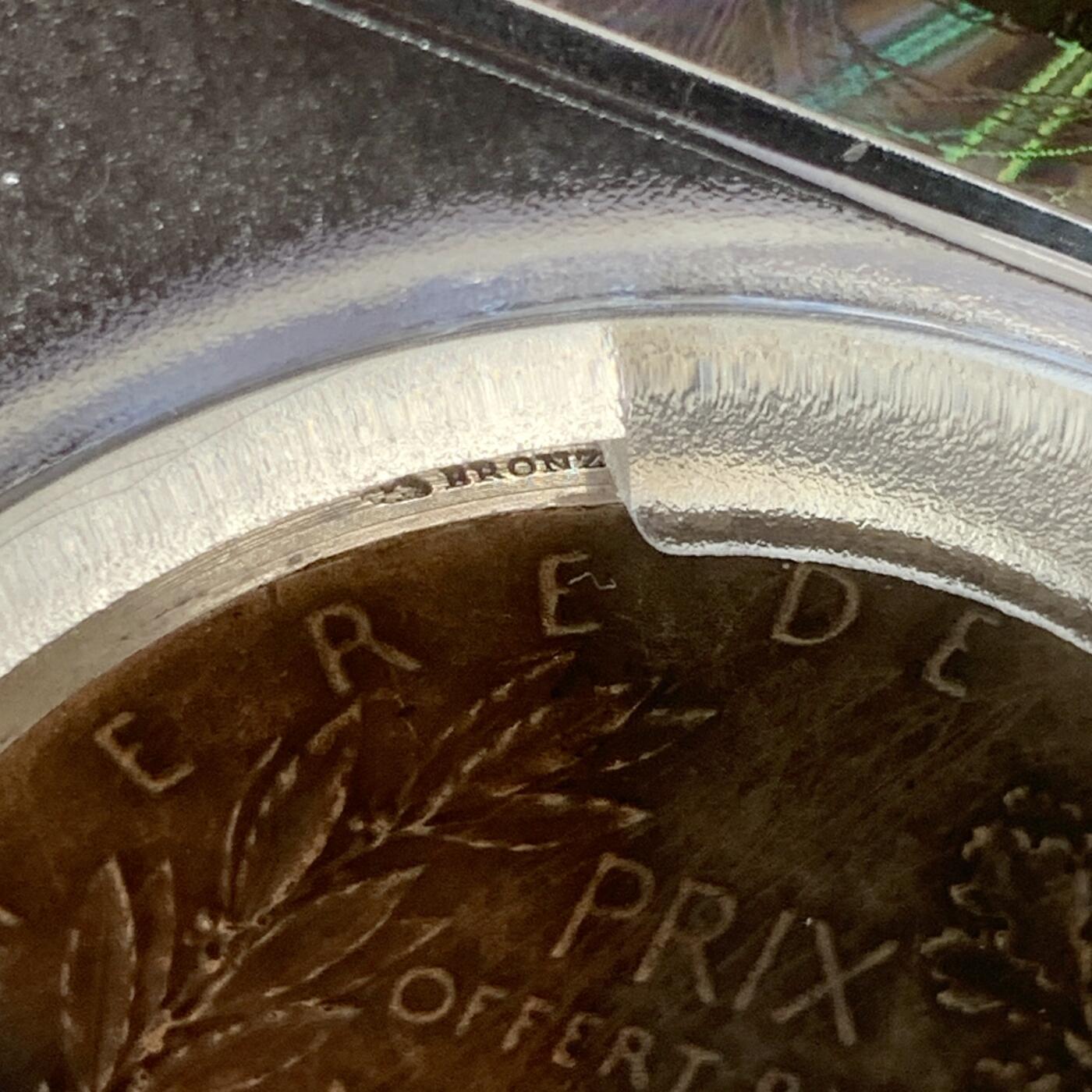 掌中浮雕-藏着的欧洲第052场 法国玛丽安娜镀银铜章，36mm