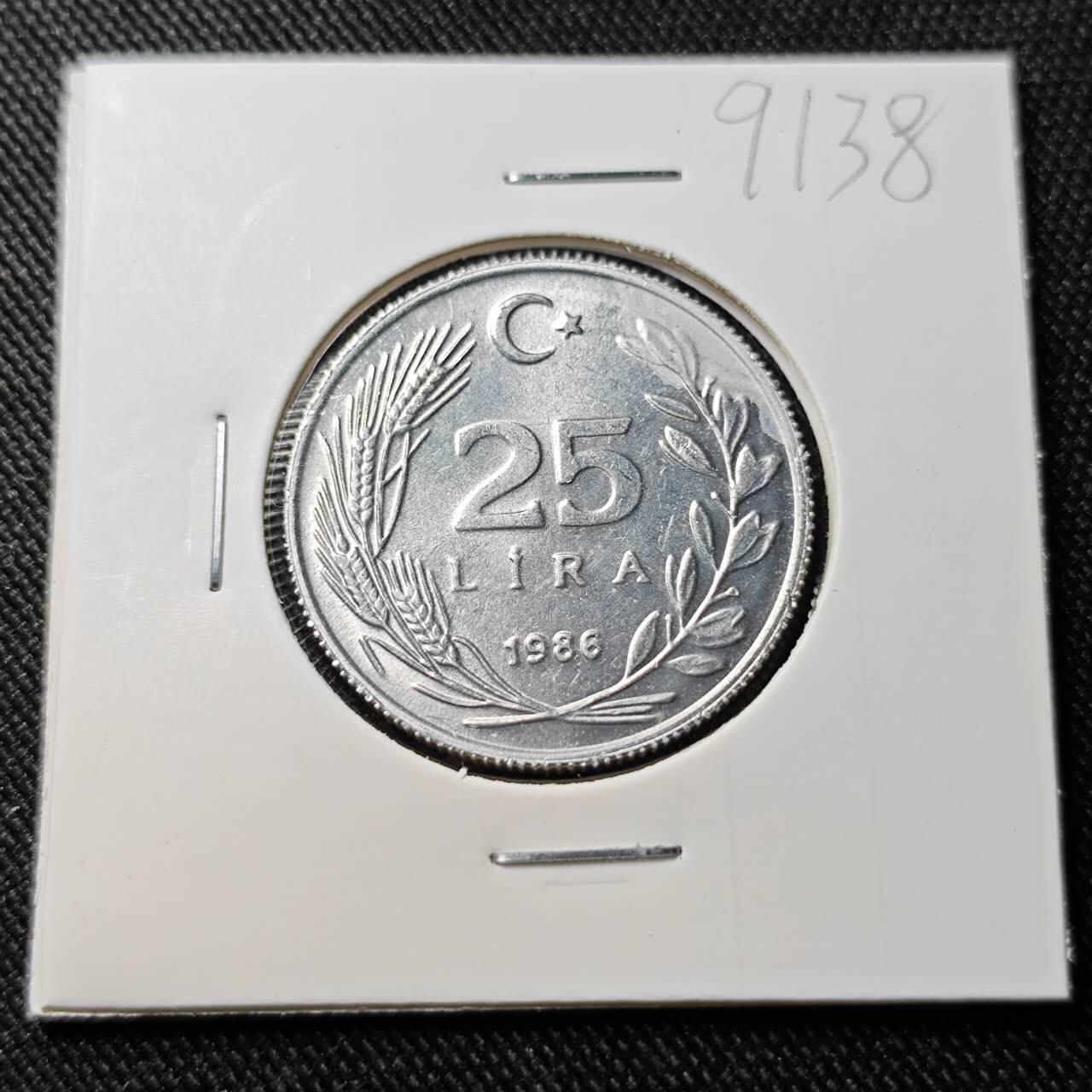 KK钱币收藏小铺  第391期  2月预留时间 周末发货  1986土耳其25里拉