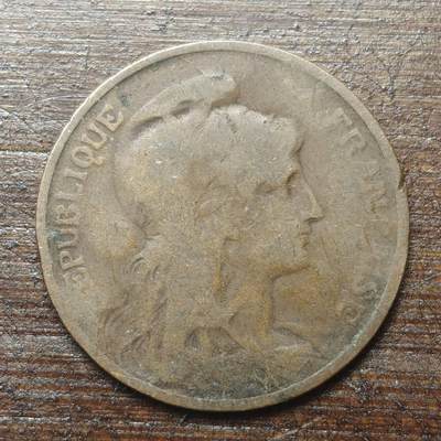 【铜匠收藏】★第143★散币专场 不寄存，30包邮。不满30元，支付5元运费。《接受代拍 代送NGC评级》 - 40【无寄存】法国第三共和国女神头像 1902年 5分 铜币