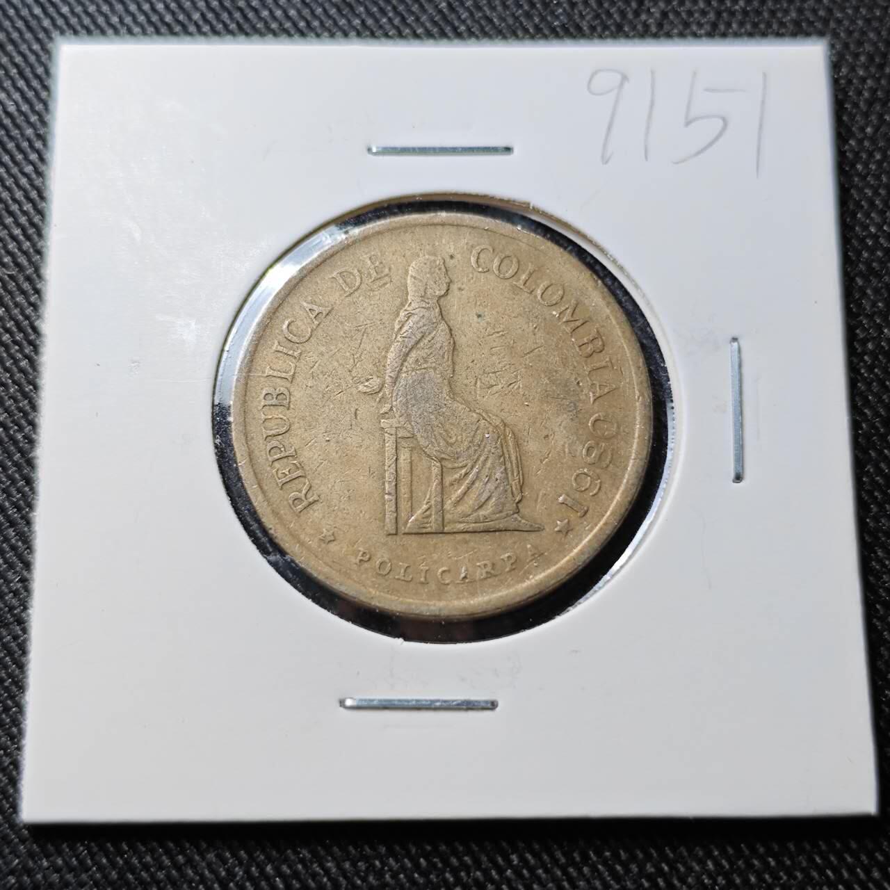 KK钱币收藏小铺  第391期  2月预留时间 周末发货  哥伦比亚5比索