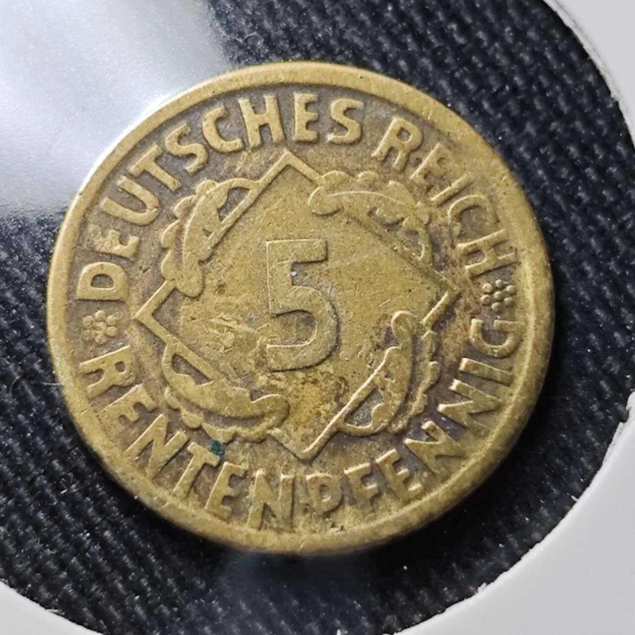 KK钱币收藏小铺  第391期  2月预留时间 周末发货  魏玛5分铜币