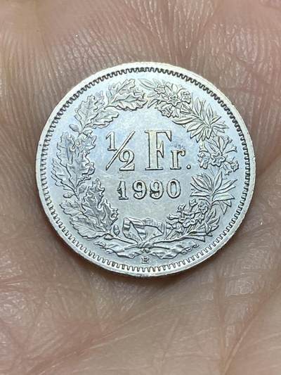2026年第十七场(总第一百八十六场）外国好品散币场(免佣金) - 瑞士🇨🇭1990年1/2法郎(第五版，B标伯尔尼造)