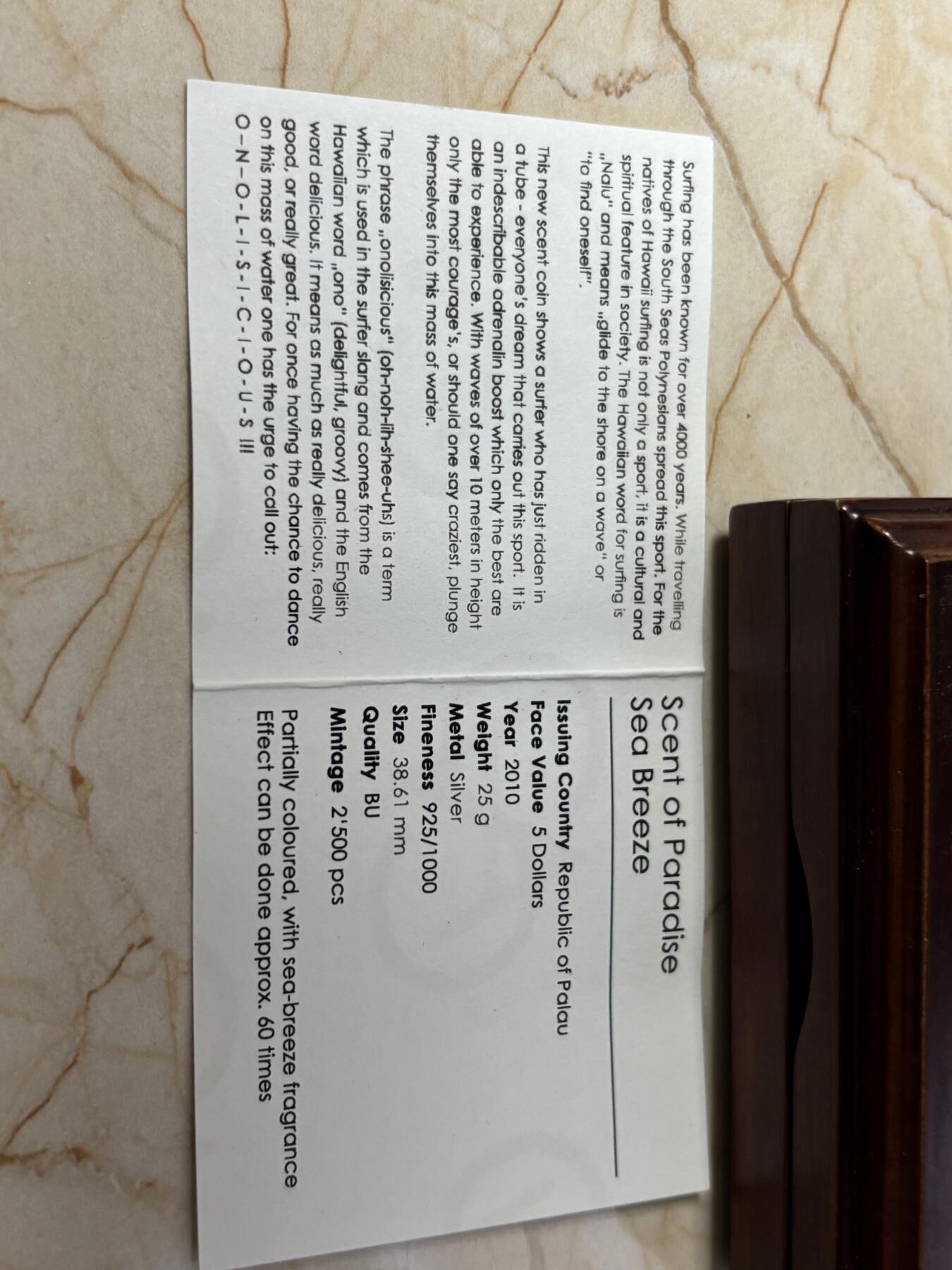 第190期拍卖 获奖帕劳2010年海浪的味道冲浪彩色纪念银币，925银，25克，发行量2500枚，