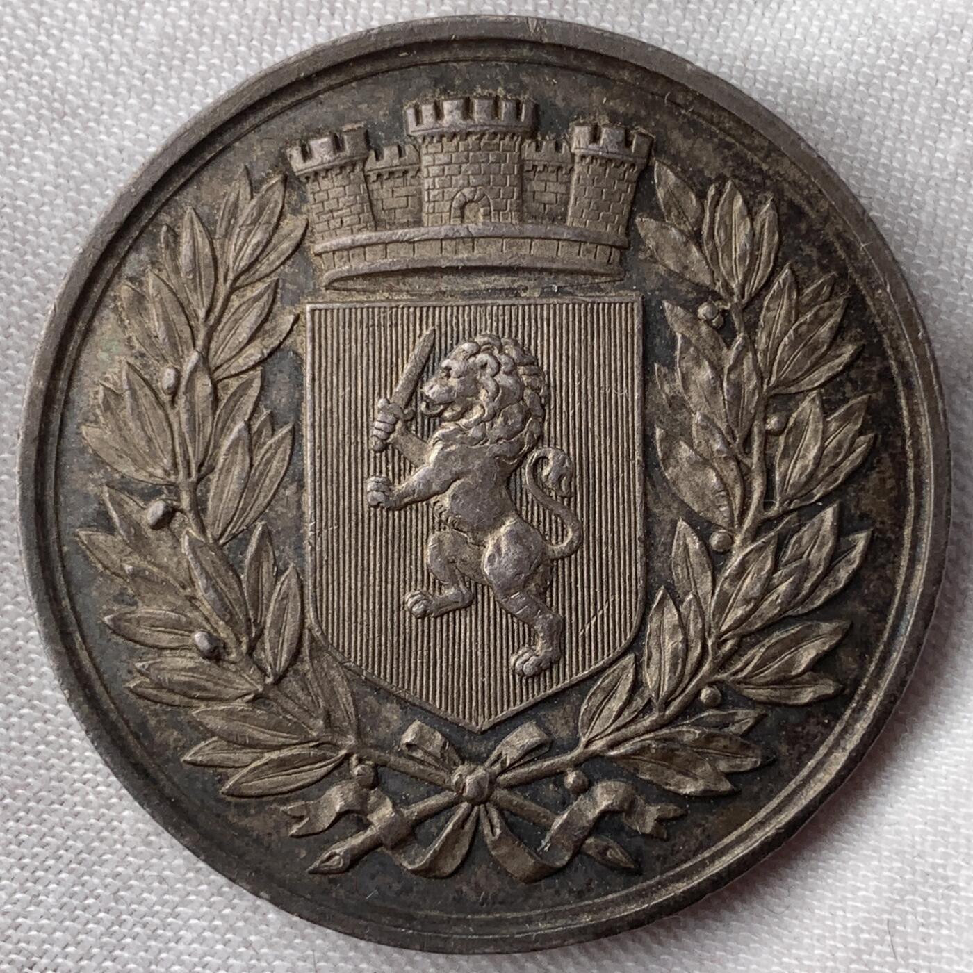 掌中浮雕-藏着的欧洲第052场 1801年法国里昂证券交易所纪念银章，35.7mm，21.6g