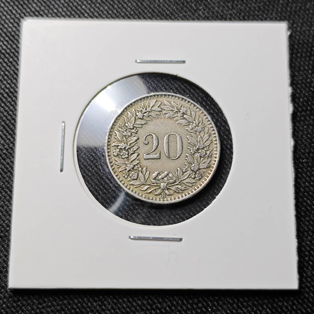 KK钱币收藏小铺  第391期  2月预留时间 周末发货  1943瑞士20分