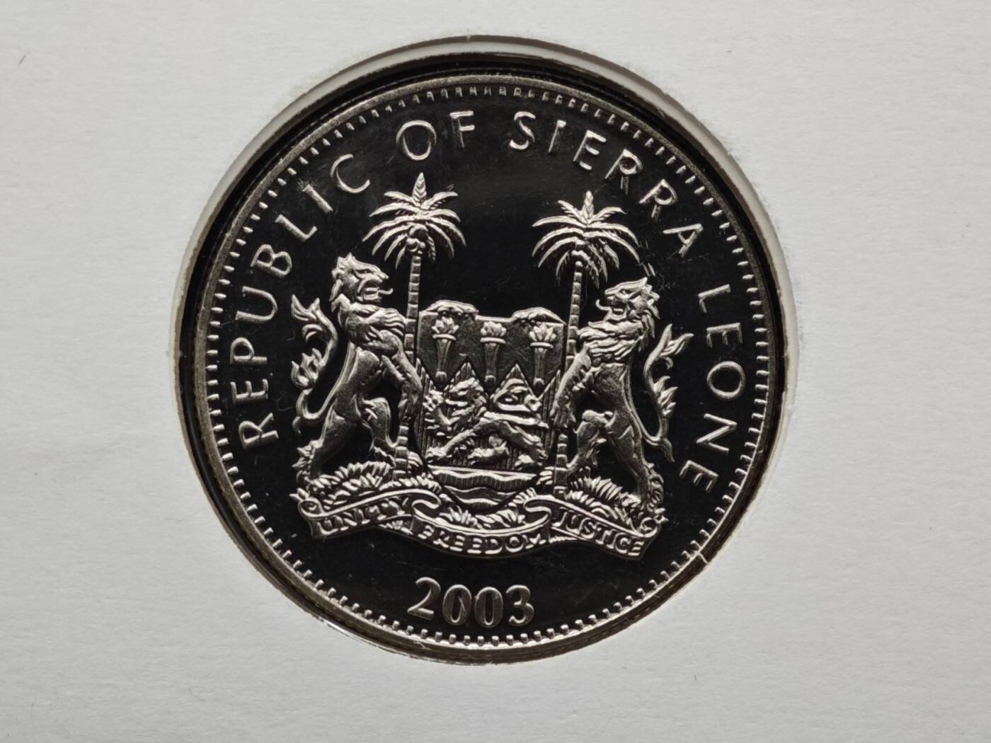 【淘币小摊】限时拍第八百六十二拍  克朗币邮币封场  满百包邮可预留两周  周一统一发货  塞拉利昂2003年女王加冕金禧1元纪念币邮币封