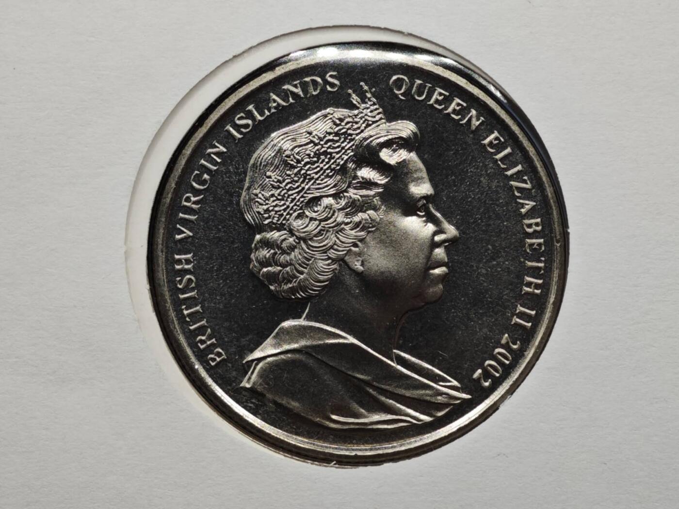 【淘币小摊】限时拍第八百六十二拍  克朗币邮币封场  满百包邮可预留两周  周一统一发货  英属维尔京2002年女王登基金禧1元纪念币邮币封